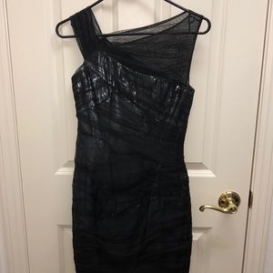 Cynthia Steffe Black Tulle and Sequins Dress, sz 2